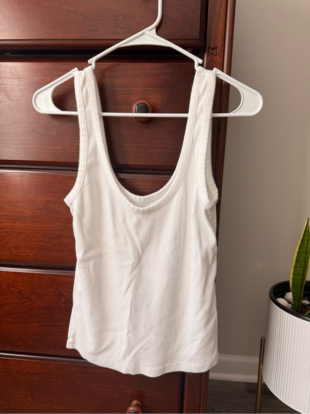 Aerie Classic White Ribbed Tank Top - Women